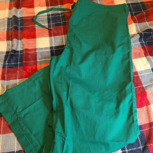 Nwot Allheart Scrub Basics Unisex Green Scrub Pants Size Large - Picture 1 of 5
